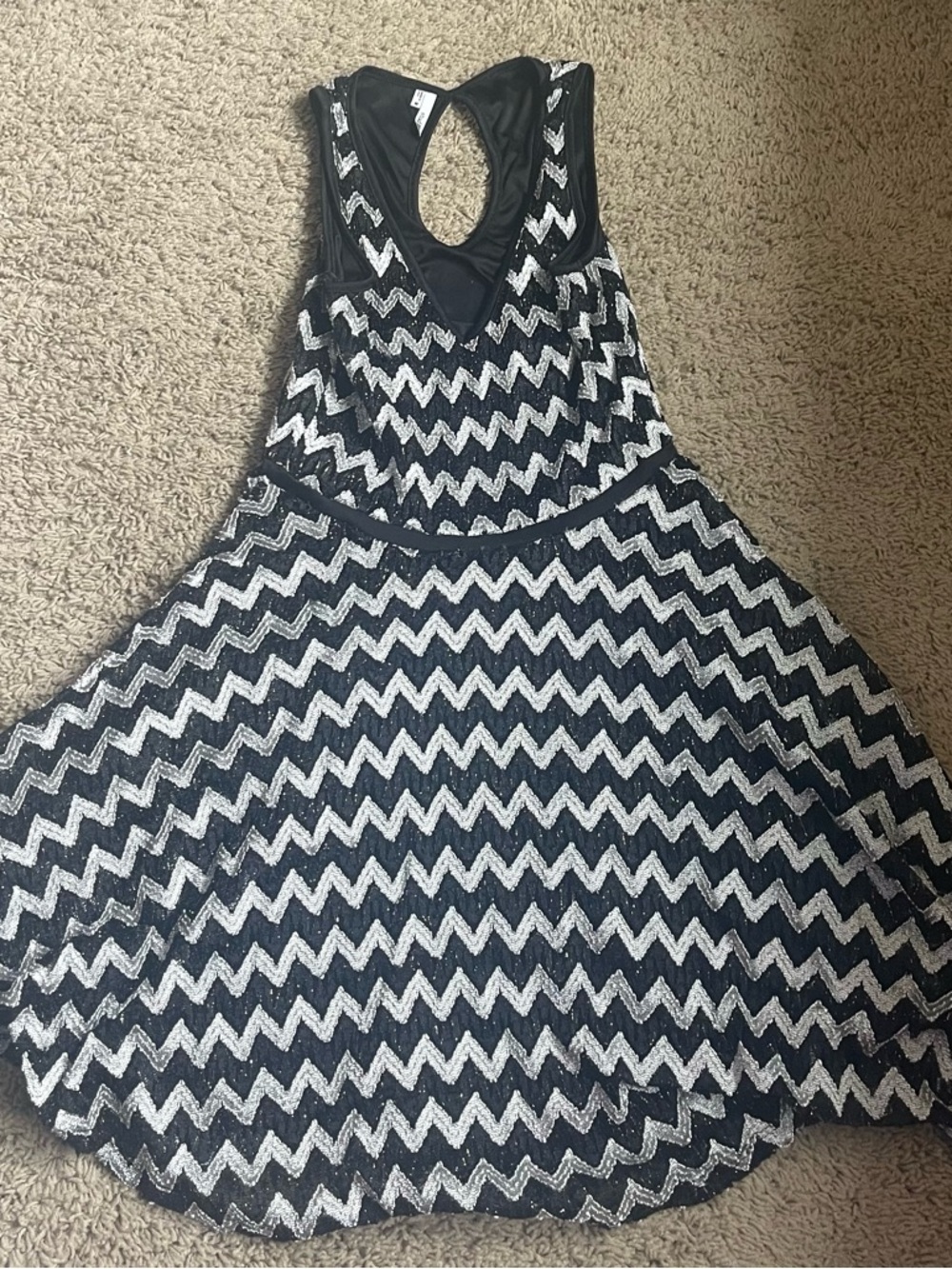 Studio Y Black chevron dress